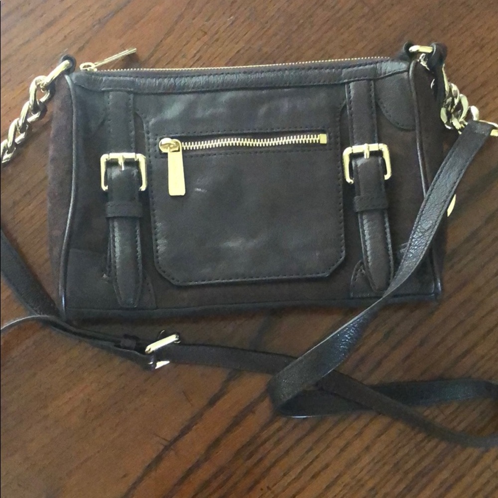 Michael Kors Brown leather and suede handbag.